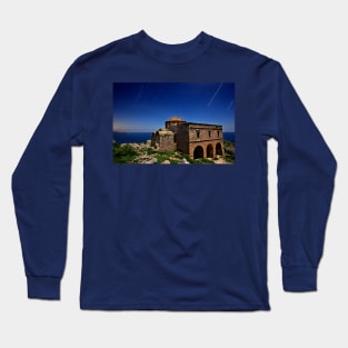 Startrails over Hagia Sophia - Monemvasia Long Sleeve T-Shirt